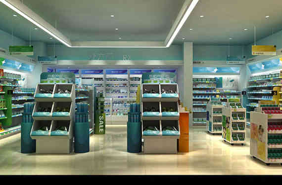 廣州展廳設(shè)計(jì)公司海王星辰終端形象藥店裝修設(shè)計(jì)